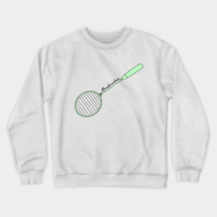 Badminton Racket of Badminton Player (Green) World Badminton Day Crewneck Sweatshirt